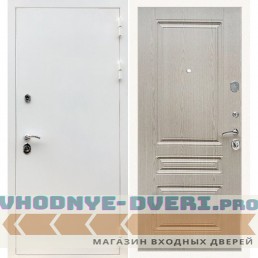 Входная дверь REX (Рекс) 5 белая шагрень ФЛ-243 беленый дуб