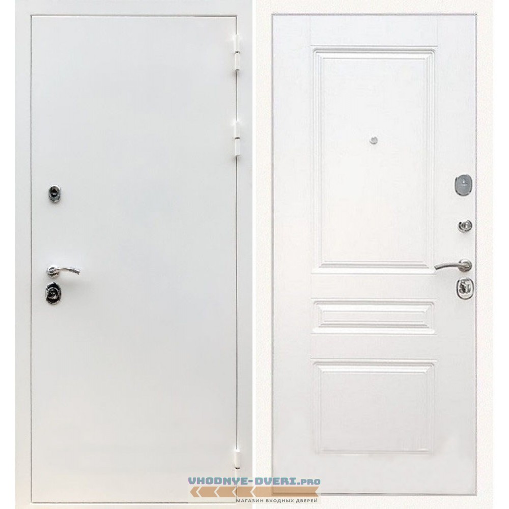 Входная дверь REX (Рекс) 5 белая шагрень ФЛ-243 белый ясень