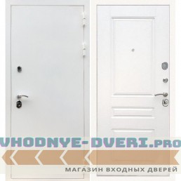 Входная дверь REX (Рекс) 5 белая шагрень ФЛ-243 белый ясень