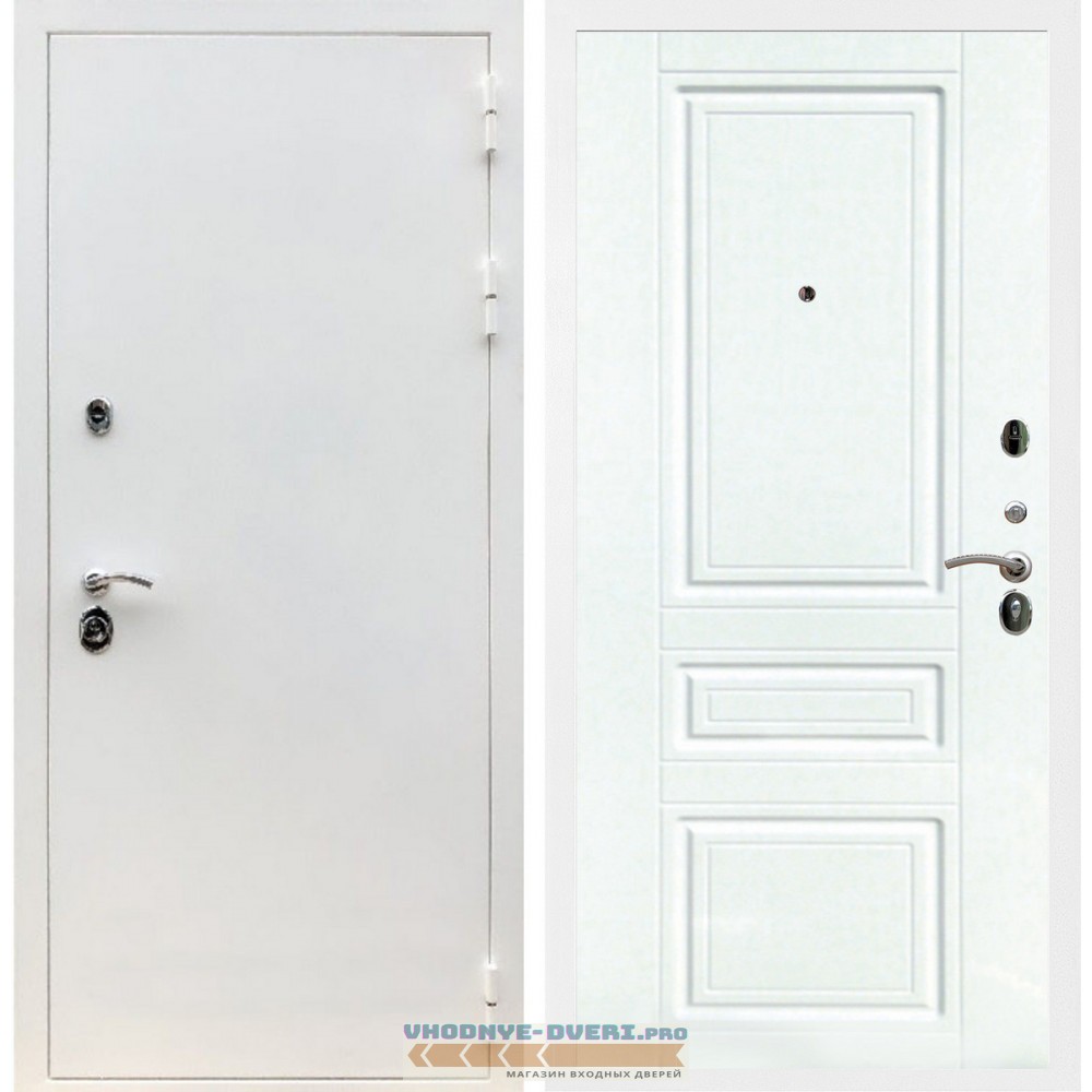 Входная дверь REX (Рекс) 5 белая шагрень ФЛ-243 белый матовый