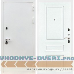 Входная дверь REX (Рекс) 5 белая шагрень ФЛ-243 белый матовый