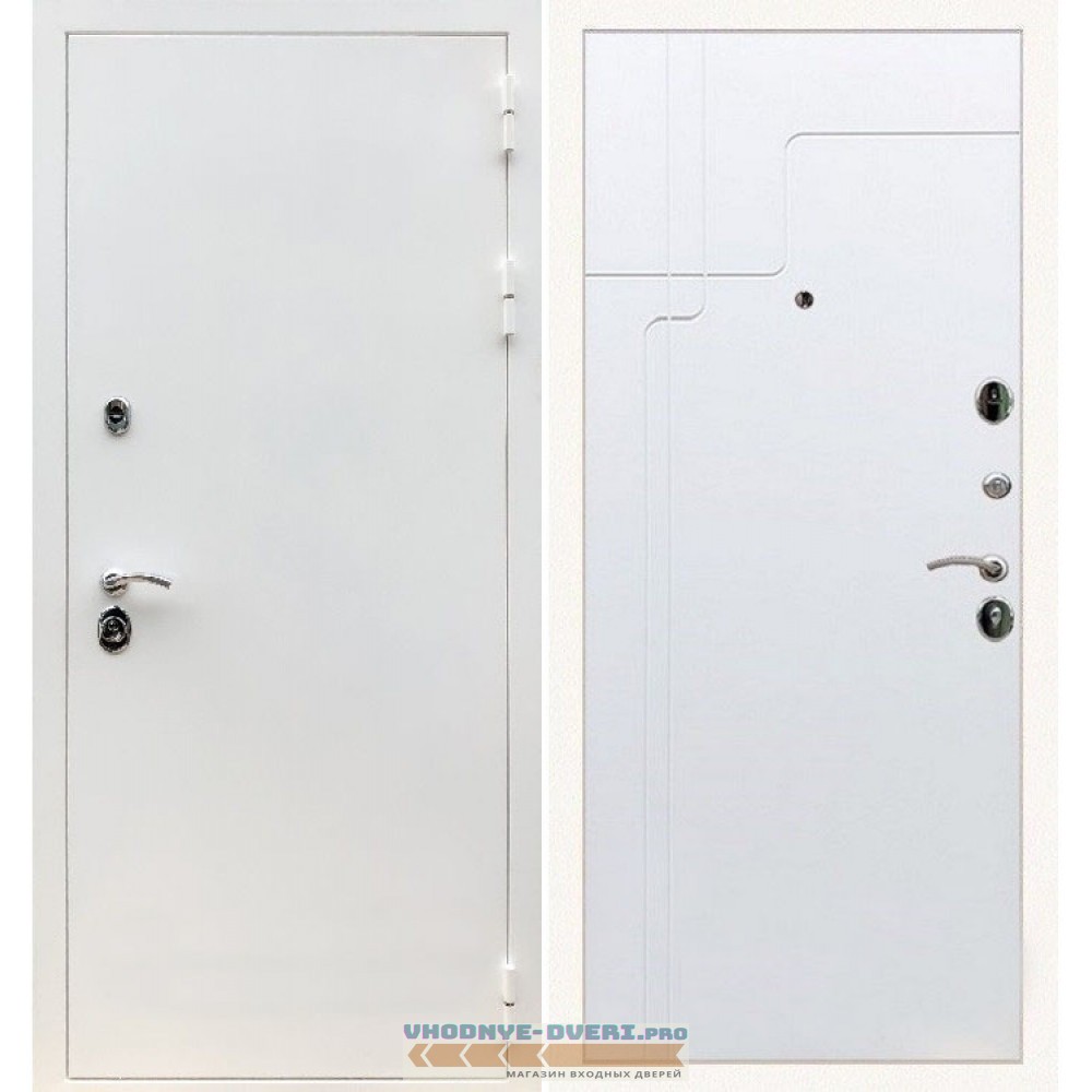 Входная дверь REX (Рекс) 5 белая шагрень ФЛ-246 белый матовый