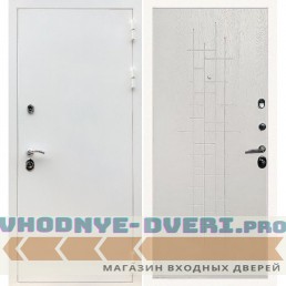 Входная дверь REX (Рекс) 5 белая шагрень ФЛ-289 Белый ясень