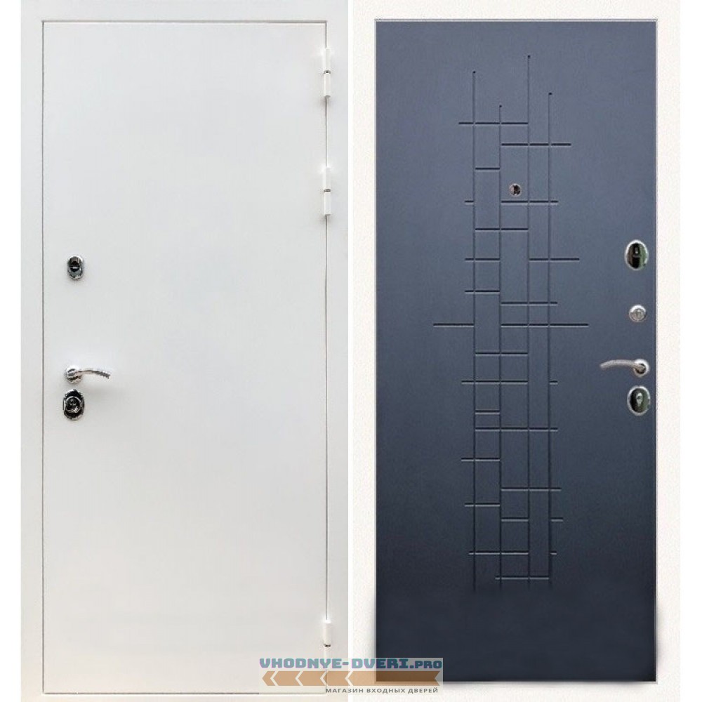 Входная дверь REX (Рекс) 5 белая шагрень ФЛ-289 ясень черный