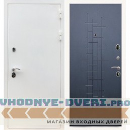 Входная дверь REX (Рекс) 5 белая шагрень ФЛ-289 ясень черный