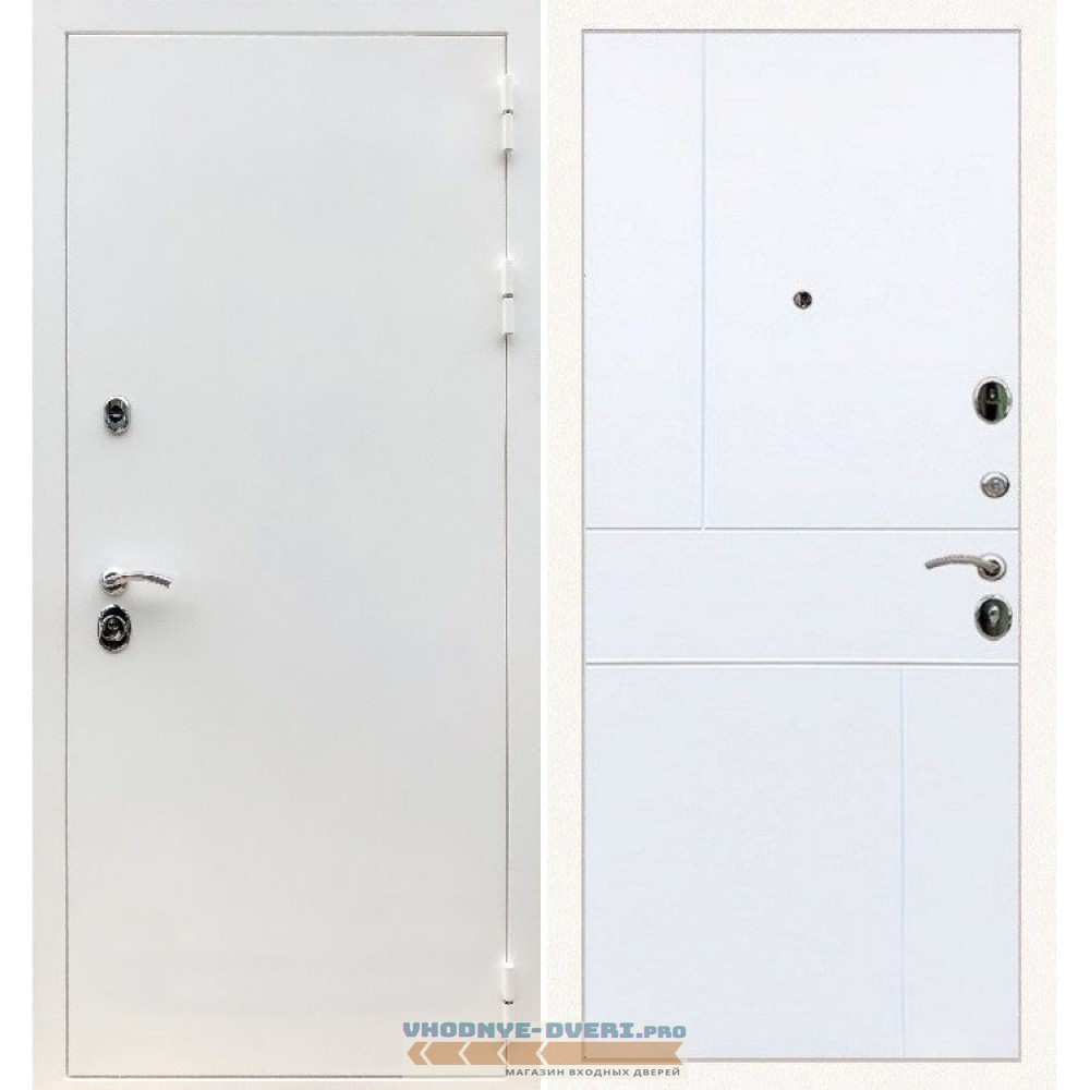 Входная дверь REX (Рекс) 5 белая шагрень ФЛ-290 белый матовый