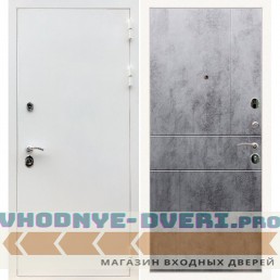Входная дверь REX (Рекс) 5 белая шагрень ФЛ-290 бетон темный