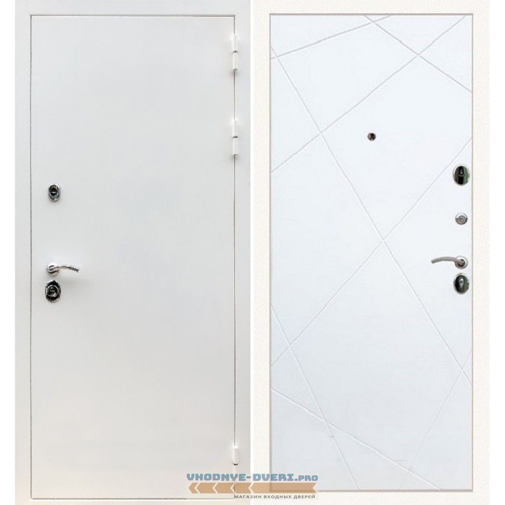 Входная дверь REX (Рекс) 5 белая шагрень ФЛ-291 белый матовый