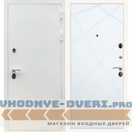 Входная дверь REX (Рекс) 5 белая шагрень ФЛ-291 белый матовый