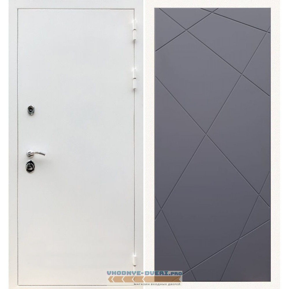Входная дверь REX (Рекс) 5 белая шагрень ФЛ-291 силк титан