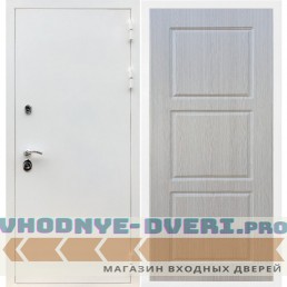 Входная дверь REX (Рекс) 5 белая шагрень ФЛ-3 беленый дуб