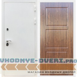 Входная дверь REX (Рекс) 5 белая шагрень ФЛ-3 итальянский орех