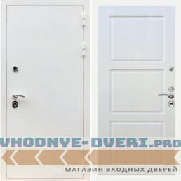 Входная дверь REX (Рекс) 5 белая шагрень ФЛ-3 Лиственница