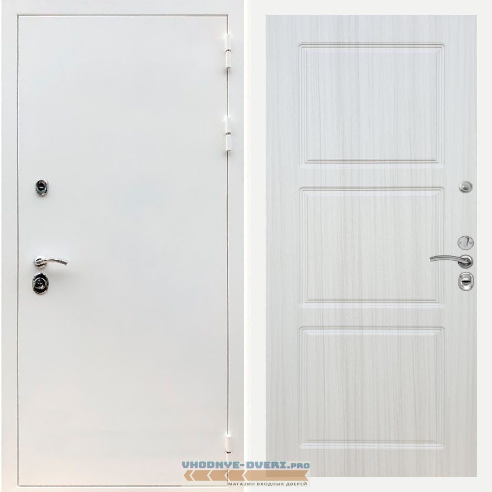 Входная дверь REX (Рекс) 5 белая шагрень ФЛ-3 Сандал светлый