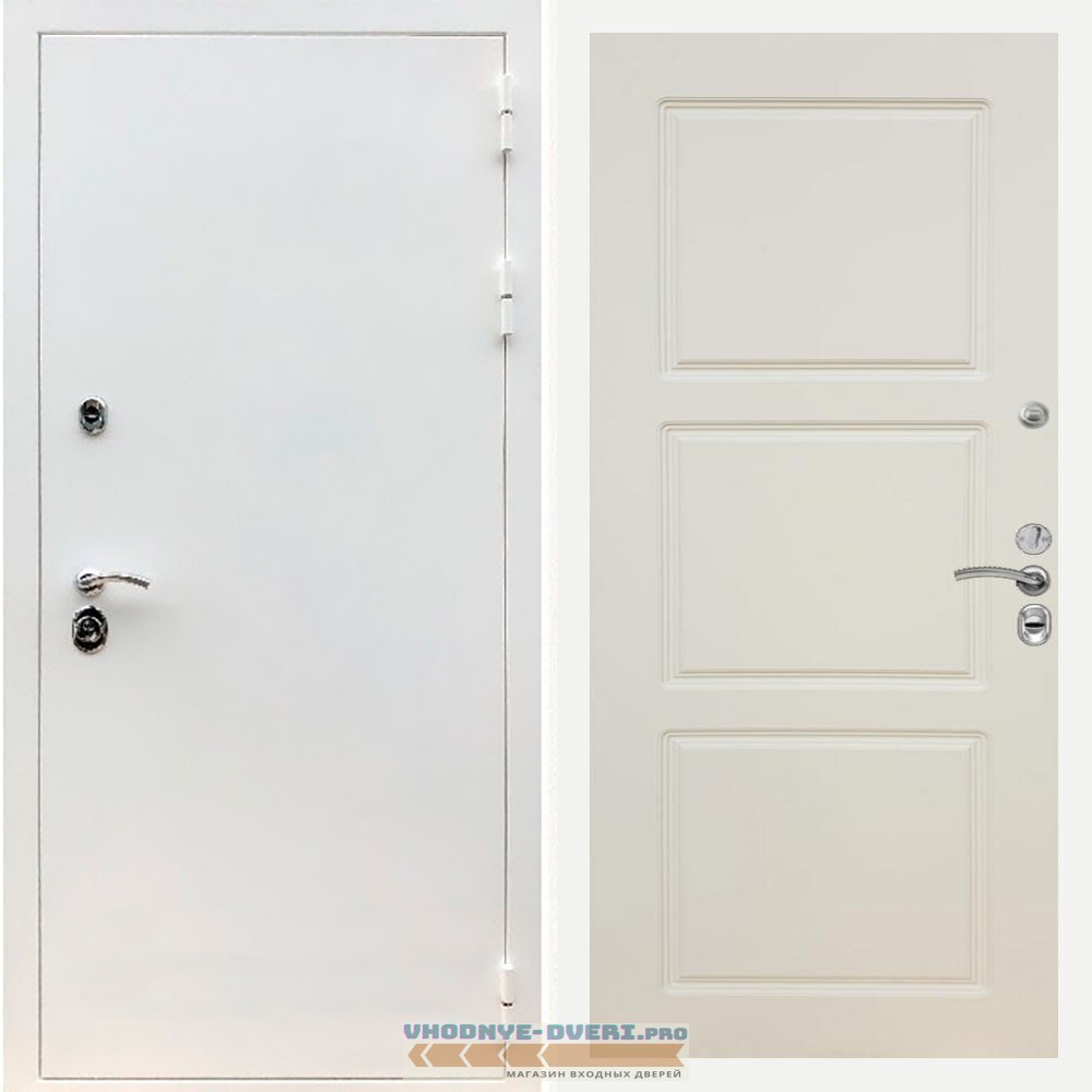 Входная дверь REX (Рекс) 5 белая шагрень ФЛ-3 Шампань