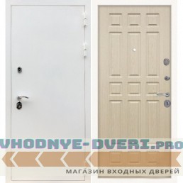 Входная дверь REX (Рекс) 5 белая шагрень ФЛ-33 беленый дуб