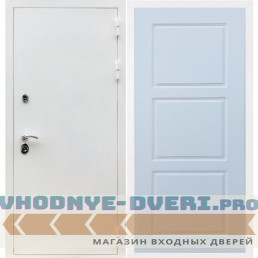 Входная дверь REX (Рекс) 5 белая шагрень ФЛ-4 беленый дуб