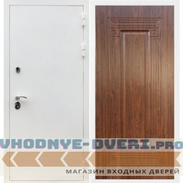 Входная дверь REX (Рекс) 5 белая шагрень ФЛ-4 итальянский орех