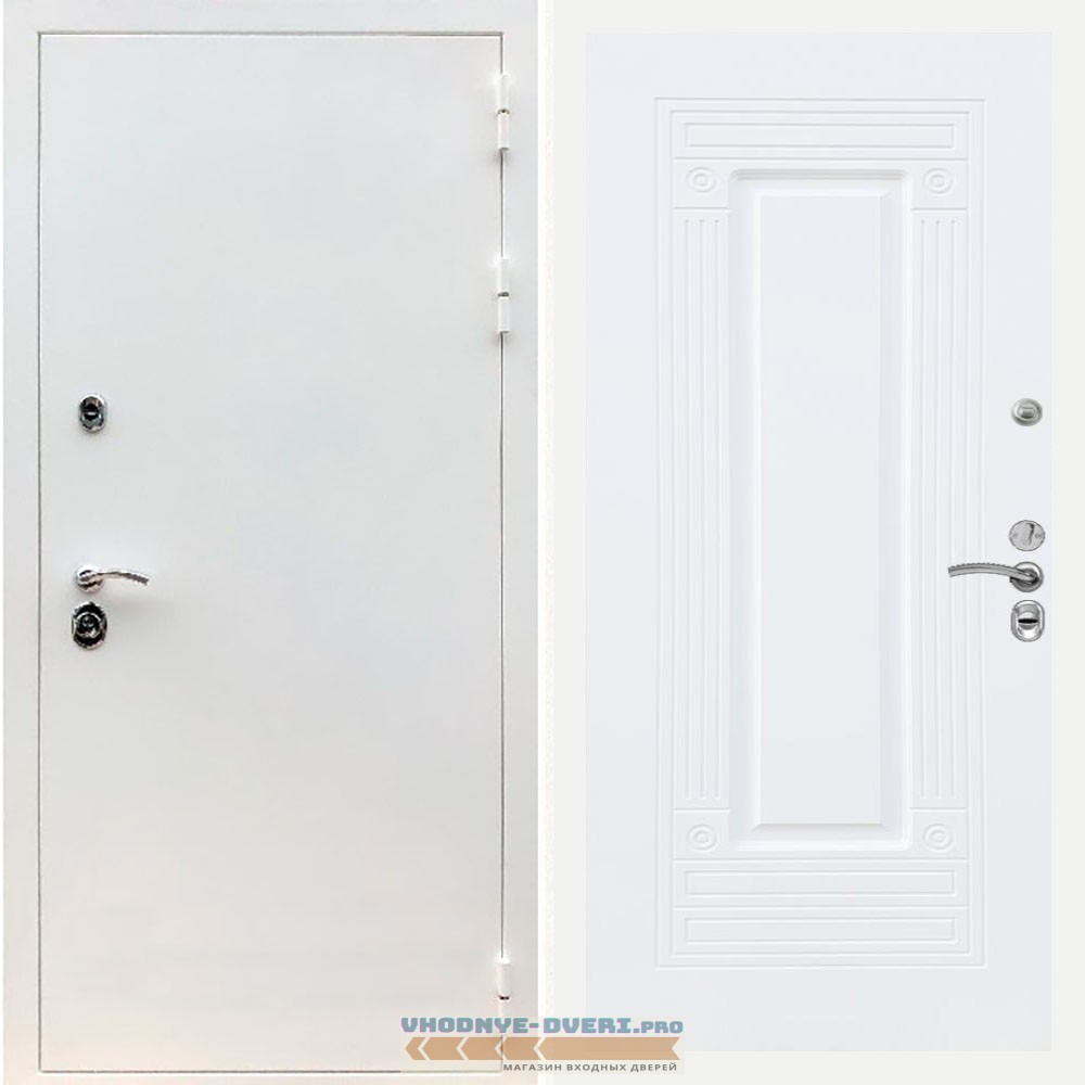 Входная дверь REX (Рекс) 5 белая шагрень ФЛ-4 Белый матовый