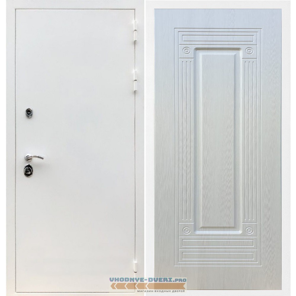 Входная дверь REX (Рекс) 5 белая шагрень ФЛ-4 ясень белый