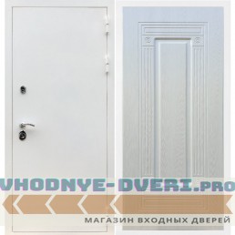 Входная дверь REX (Рекс) 5 белая шагрень ФЛ-4 ясень белый