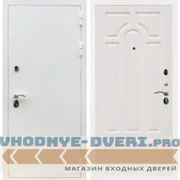 Входная дверь REX (Рекс) 5 белая шагрень ФЛ-58 Беленый дуб