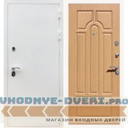 Входная дверь REX (Рекс) 5 белая шагрень ФЛ-58 дуб светлый