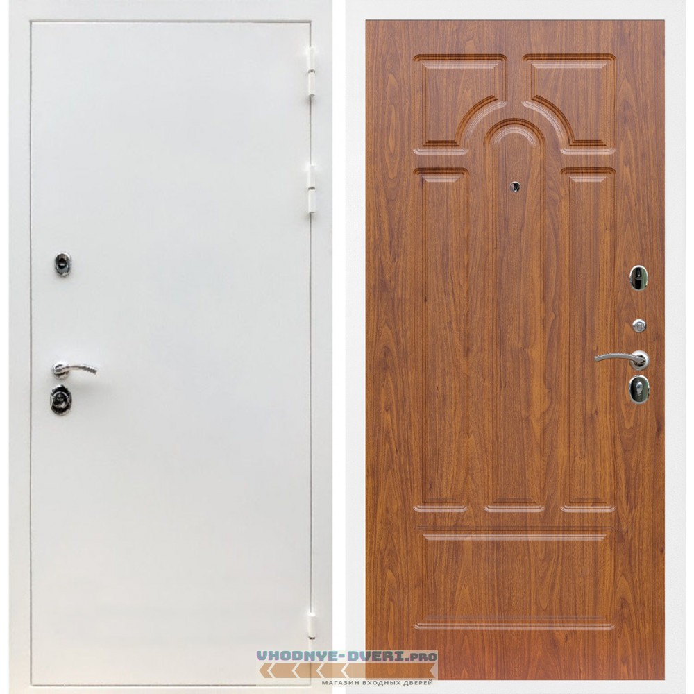 Входная дверь REX (Рекс) 5 белая шагрень ФЛ-58 Мореная береза