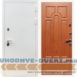 Входная дверь REX (Рекс) 5 белая шагрень ФЛ-58 орех