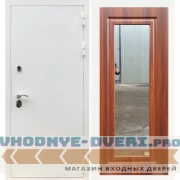 Входная дверь REX (Рекс) 5 белая шагрень ФЛЗ-120 итальянский орех