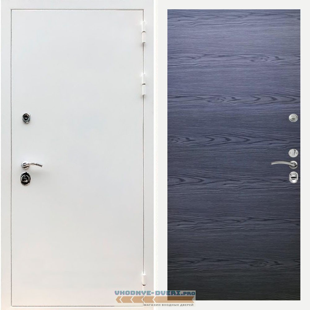 Входная дверь REX (Рекс) 5 белая шагрень Гладкая дуб тангент