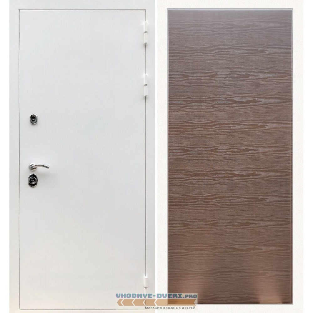 Входная дверь REX (Рекс) 5 белая шагрень венге поперечный гладкая