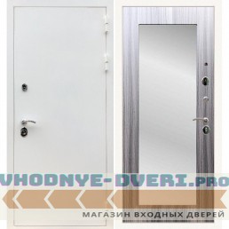 Входная дверь REX (Рекс) 5 белая шагрень пастораль сандал серый