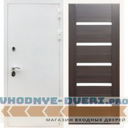 Входная дверь REX (Рекс) 5 белая шагрень сб-14 эковенге белое стекло