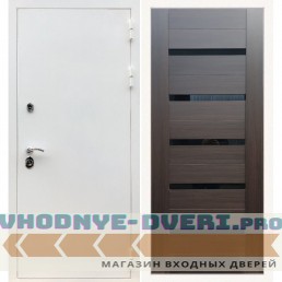 Входная дверь REX (Рекс) 5 белая шагрень сб-14 эковенге черное стекло