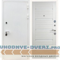 Входная дверь REX (Рекс) 5 белая шагрень сб-14 лиственница беж. белое стекло