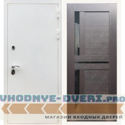 Входная дверь REX (Рекс) 5 белая шагрень сб-18 венге черное стекло