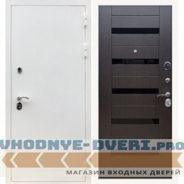 Входная дверь REX (Рекс) 5 белая шагрень сб-14 венге черное стекло