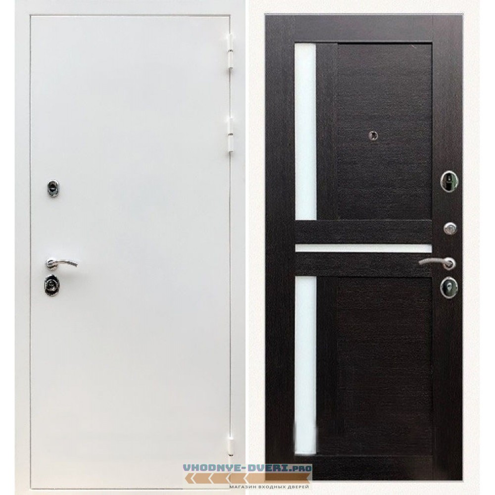 Входная дверь REX (Рекс) 5 белая шагрень сб-18 венге