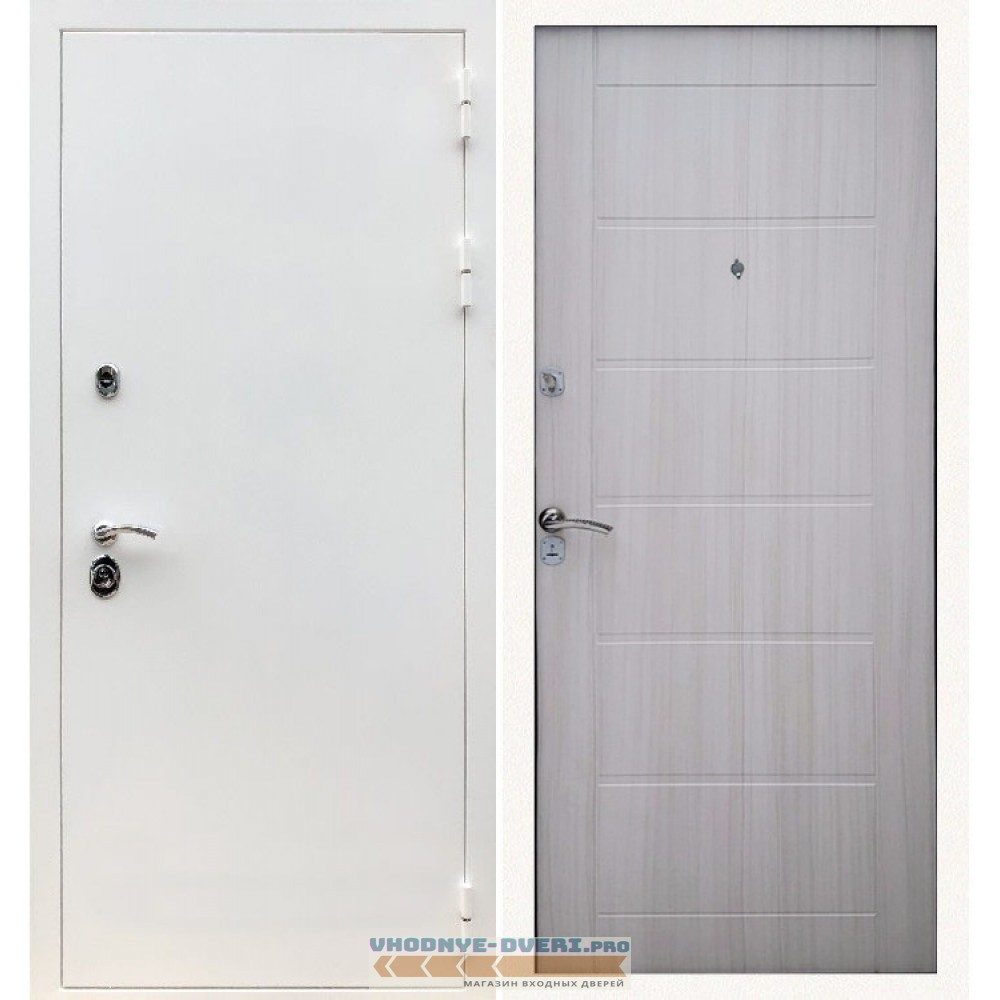 Входная дверь REX (Рекс) 5 белая шагрень сити сандал светлый