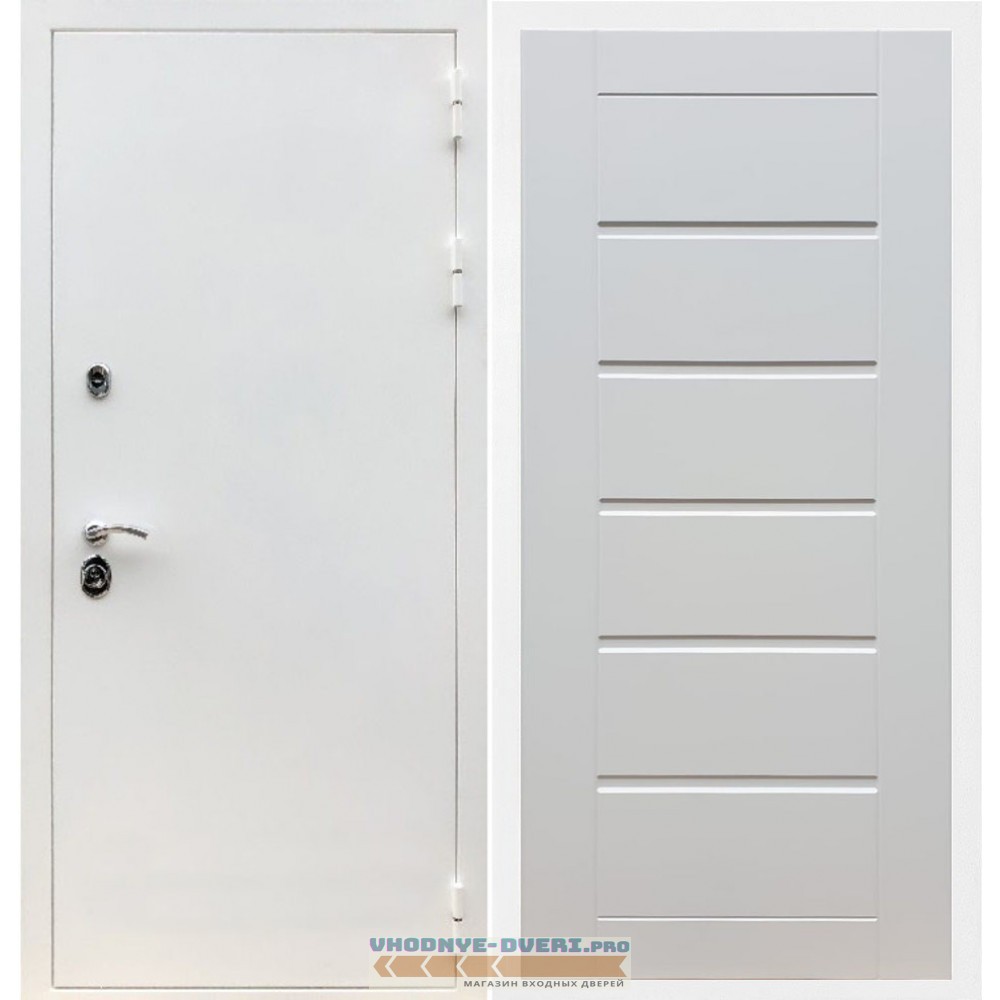 Входная дверь REX (Рекс) 5 белая шагрень сити ясень белый