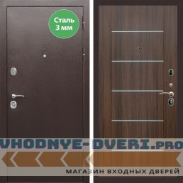 Входная дверь REX (Рекс) 5 металл 3мм медный антик B03 молдинги эковенге
