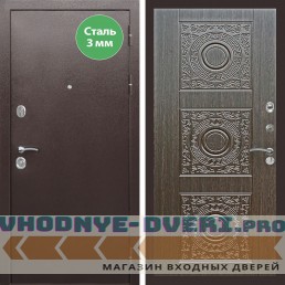 Входная дверь REX (Рекс) 5 металл 3мм медный антик д-18 венге