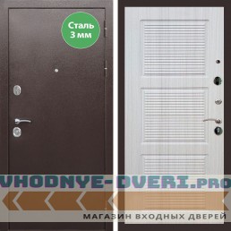 Входная дверь REX (Рекс) 5 металл 3мм медный антик ФЛ-1 Сандал светлый