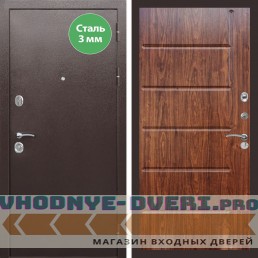Входная дверь REX (Рекс) 5 металл 3мм медный антик ФЛ-102 Мореная береза