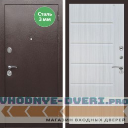 Входная дверь REX (Рекс) 5 металл 3мм медный антик ФЛ-102 Сандал светлый