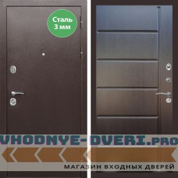 Входная дверь REX (Рекс) 5 металл 3мм медный антик ФЛ-102 Венге