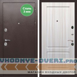 Входная дверь REX (Рекс) 5 металл 3мм медный антик ФЛ-117 сандал светлый