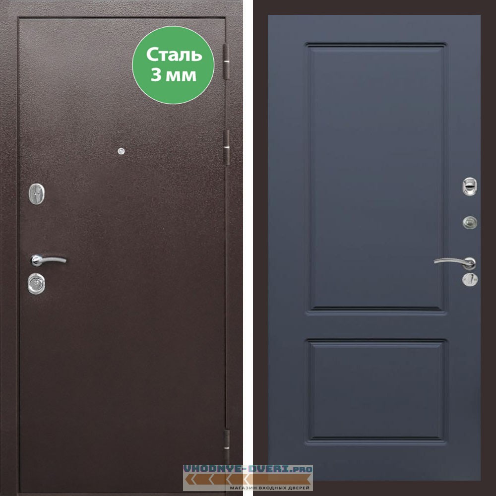 Входная дверь REX (Рекс) 5 металл 3мм медный антик ФЛ-117 силк титан