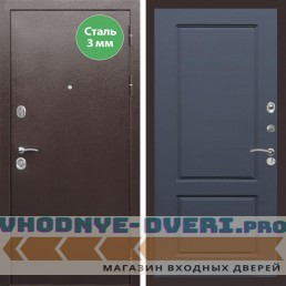 Входная дверь REX (Рекс) 5 металл 3мм медный антик ФЛ-117 силк титан